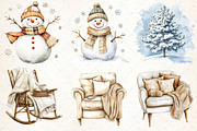 Watercolor Neutral Winter Clipart, an Illustration by Libby Wishes (Thumbnail 2 of 8)
