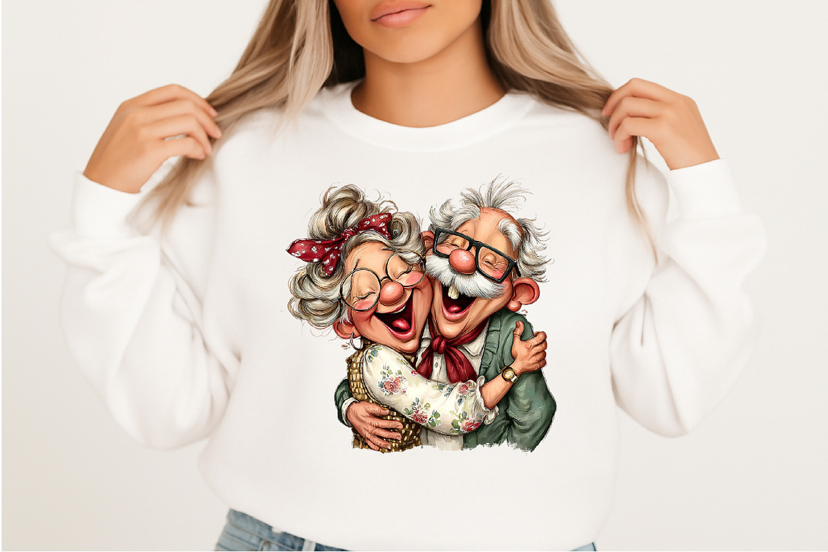 Romantic Elderly Couple Png Bundle, an Illustration by Craft Nest (Photo 7 of 11)