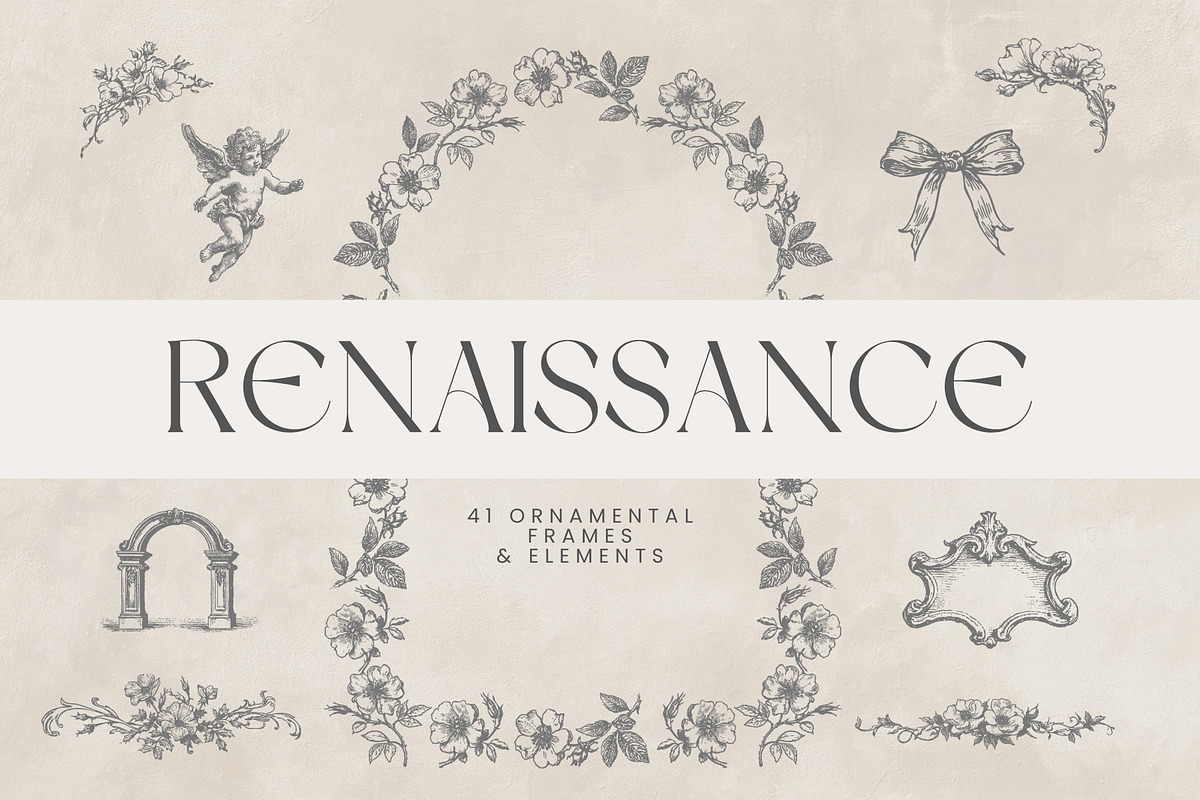 Renaissance Frames & Elements, a Decorative Illustration by Yanakicc (Photo 1 of 8)