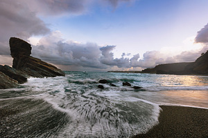 Wild Beach at Sunset with Rock Forma, a Nature Photo by Perpis