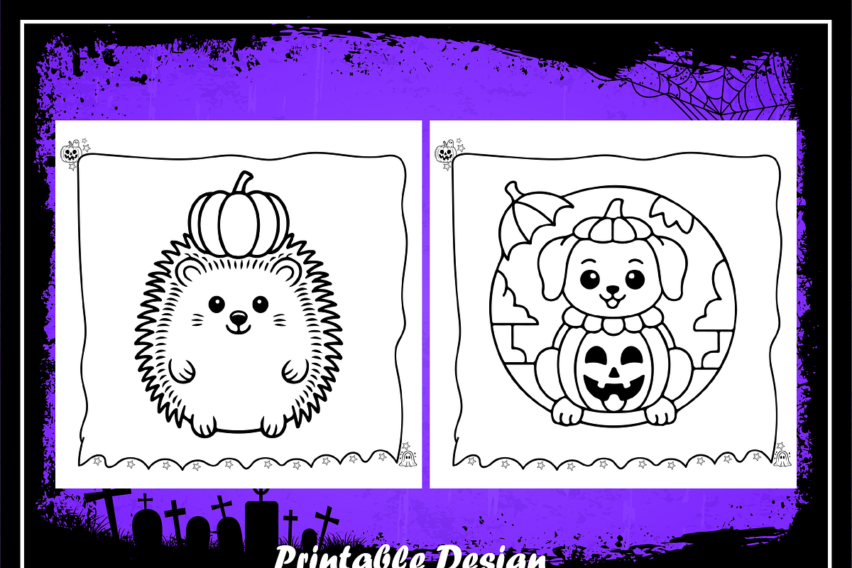 Adorable Cute Halloween Kids Color, an Animal Illustration by Printable Design Store (Photo 6 of 9)
