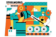 10 Steelworks Vector Illustration, a Technology Illustration by denayunebgt (Thumbnail 1 of 4)