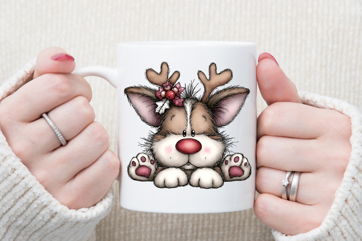 Whimsical Christmas Fluffy Dogs Clip, an Illustration by Sublimation Artist (Photo 4 of 6)