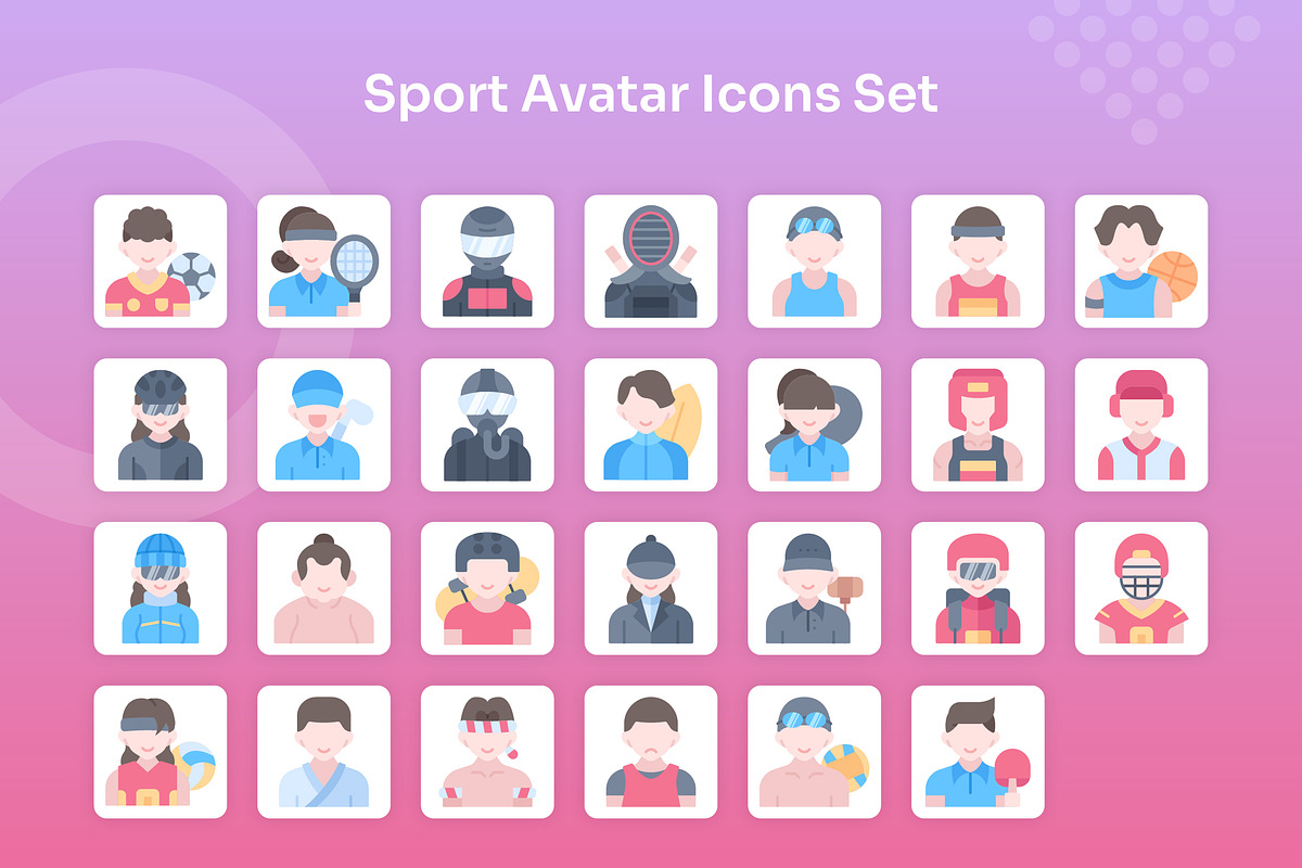 Sport Avatar Icons Set - Flat, an Icon by Kmg Design (Photo 2 of 2)