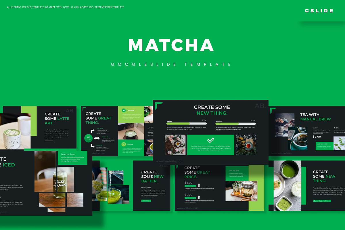 Matcha - Google Slides Template, a Presentation Template by AQR Studio