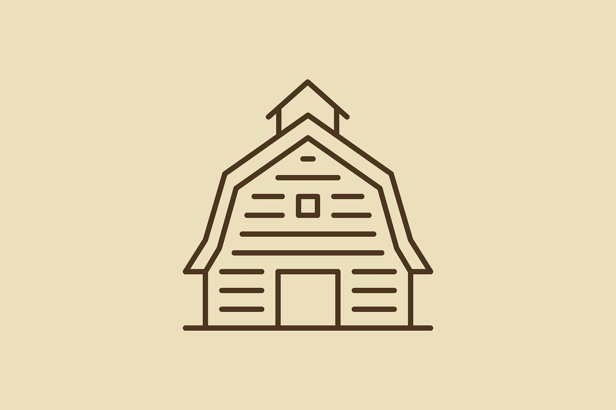 Type of Barns Line Set, an Outline Icon by Buqancreative (Photo 4 of 10)
