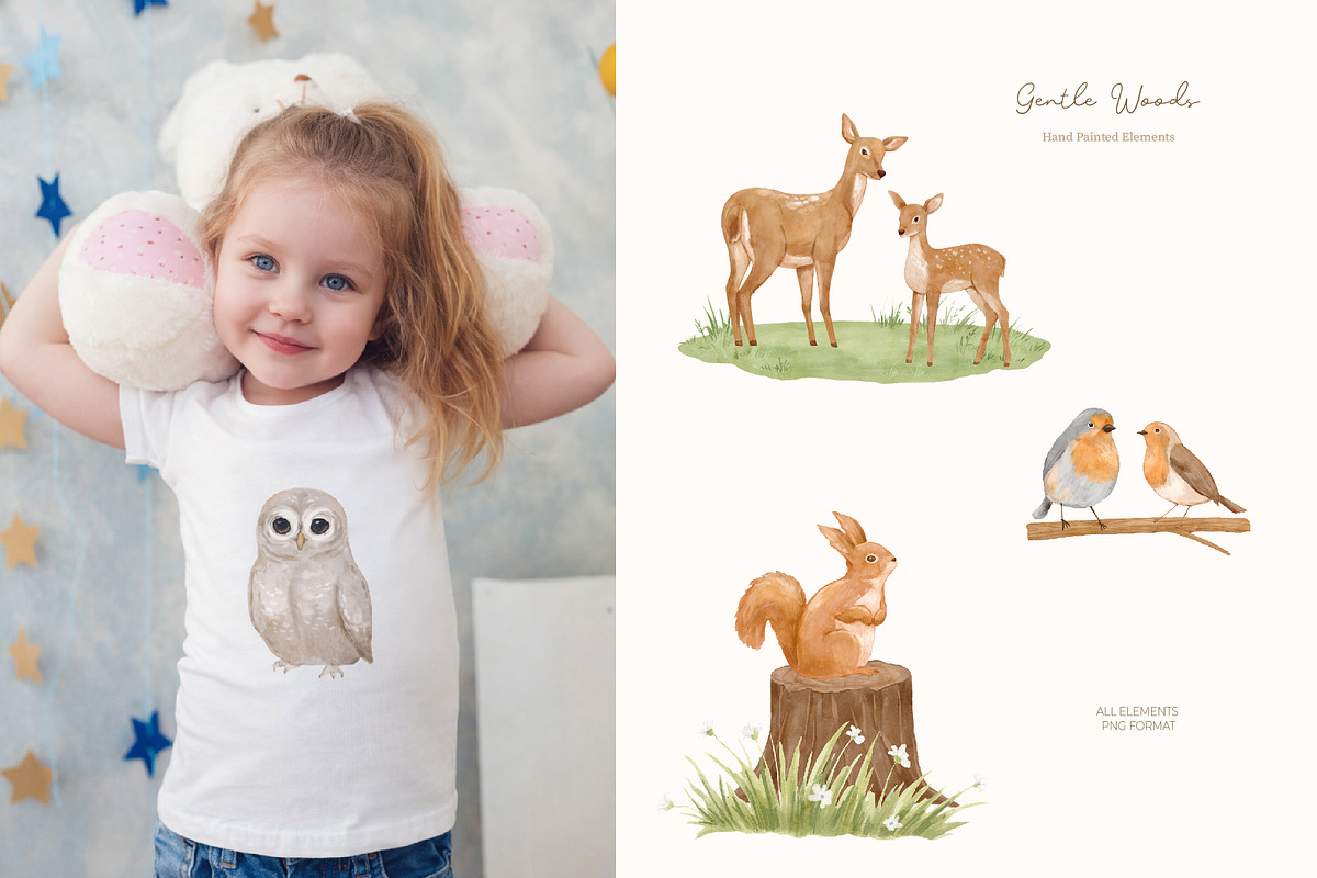 Watercolor Forest Animals Clipart, an Animal Illustration by ElenaPlatovaArt (Photo 4 of 18)