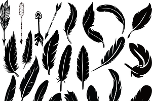 Feather silhouette Clipart, an Illustration by Digi_Design_World