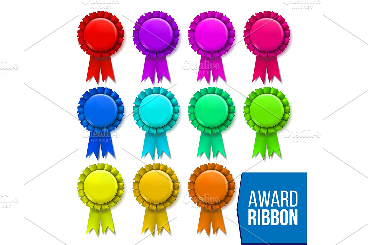 Award Ribbon Set Vector. Winner, an Object Graphic by pikepicture