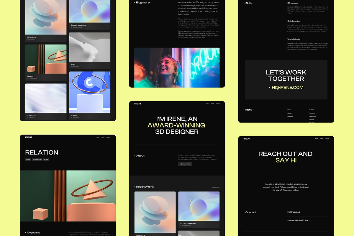 Irene Portfolio Template · Framer, a Landing Page Template by Bryn Taylor (Photo 4 of 5)