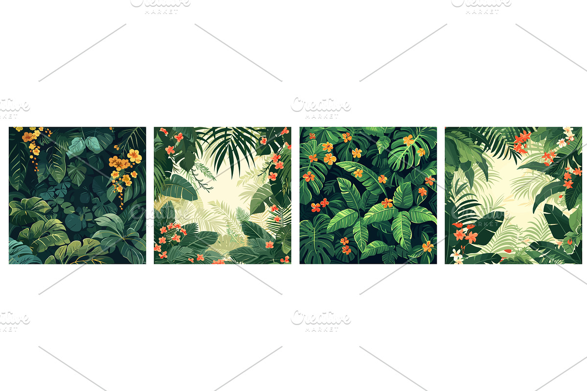 Jungle background. Tropical green, an Object Illustration by Valerie Bodnar