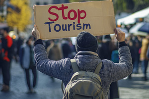 Protest Against Overtourism in a Busy Urban Street, an Abstract Photo by Natalia Klenova's Shop
