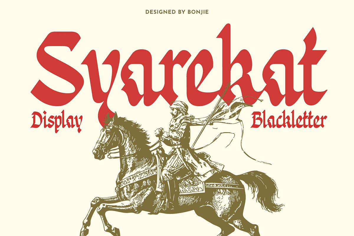 Syarekat Arabican Blackletter, a Font by Bonjie (Photo 1 of 10)
