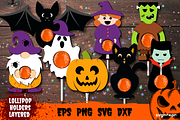 Halloween Lollipop Holders, an Illustration by svgocean (Thumbnail 1 of 10)