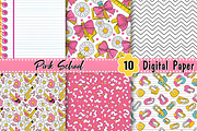 Pink School Digital Paper, a Pattern Graphic by Coco Bloom (Thumbnail 2 of 3)
