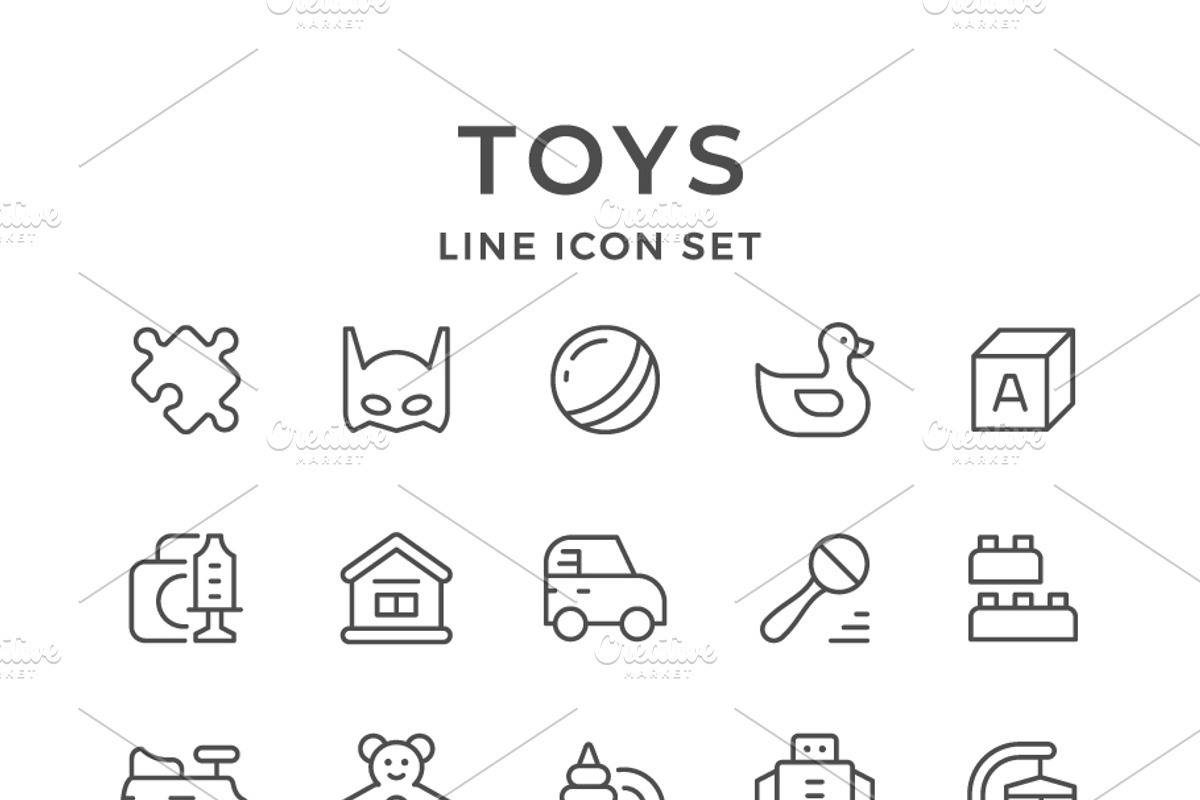 Set line icons of toys, an Outline Icon by motorama (Photo 1 of 2)