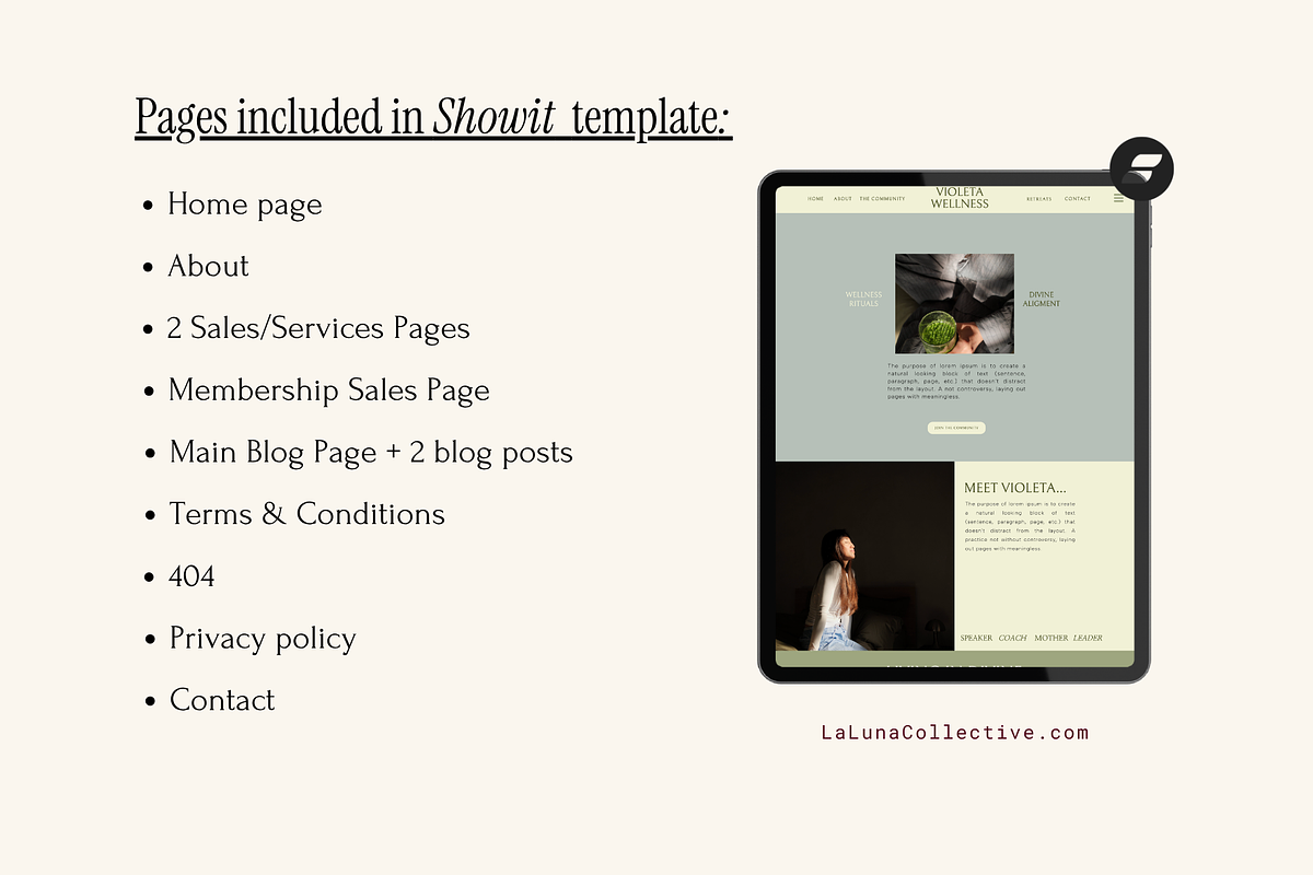 Wellness Coach & Membership Website, a Landing Page Template by La Luna Collective Design (Photo 3 of 4)