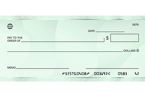 Blank green bank check. Checkbook, a Finance Illustration by Vector Tradition