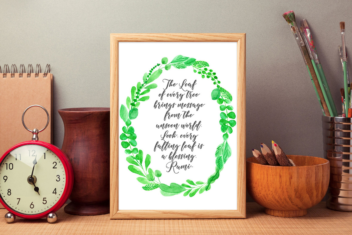 Leafy Watercolor Clipart, an Illustration by wulano (Photo 6 of 6)