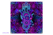 Neon Hamsa Seamless Pattern, a Pattern Graphic by Elen-Lane (Thumbnail 2 of 2)