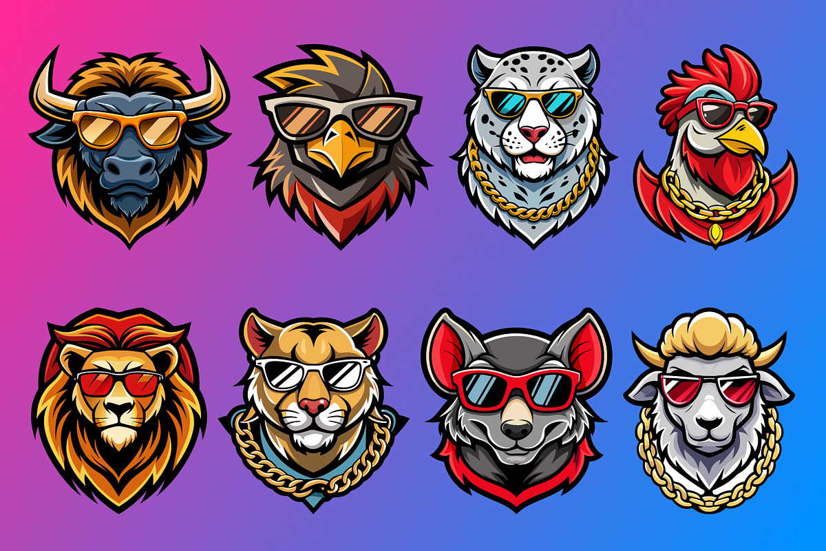 Animal Mascot Logo Illustration 2, an Illustration by Riswan Ratta (Photo 3 of 3)