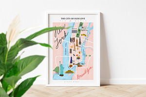 New York Illustrated Map & Clipart