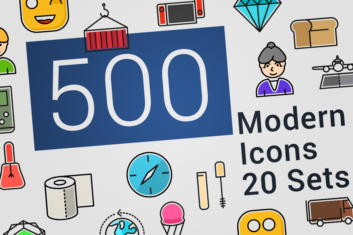500 Modern Icons Bundle SALE -84%, an Icon by Krukowski Graphics (Photo 8 of 8)