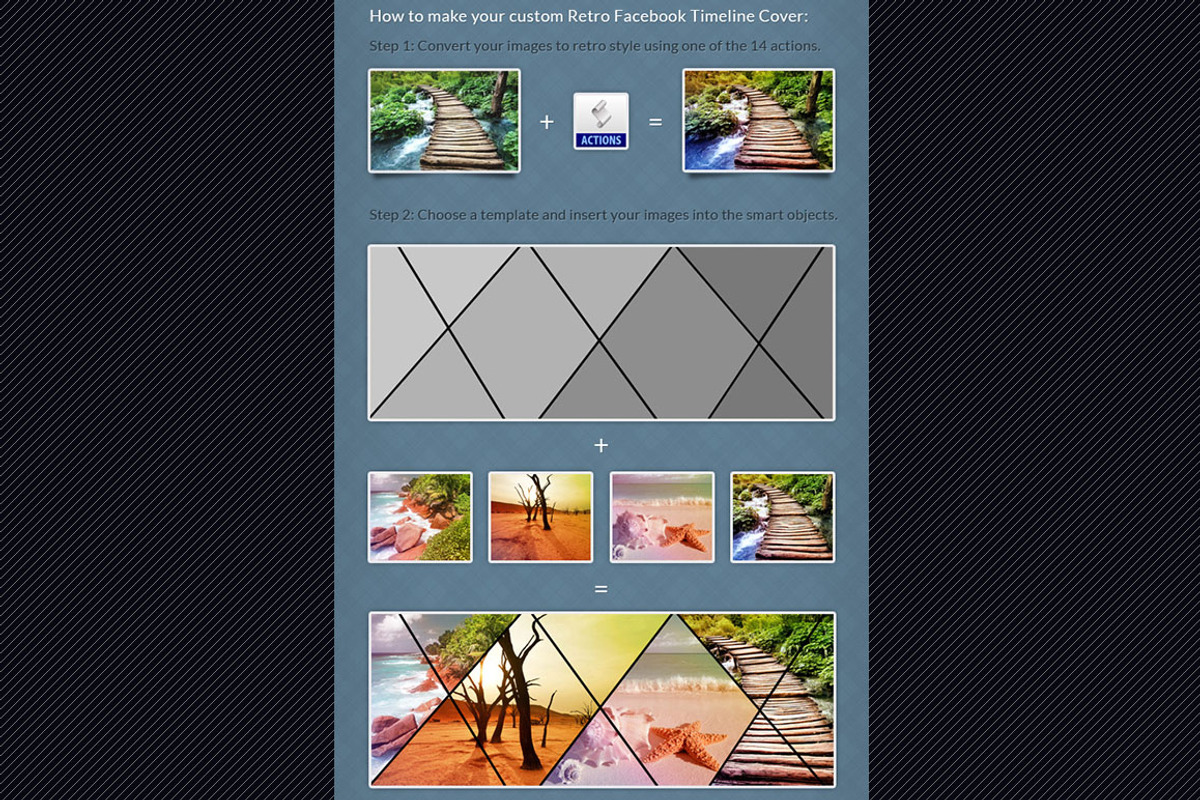 Retro Facebook timeline cover maker, a Templates & Theme by DesignThor (Photo 1 of 5)