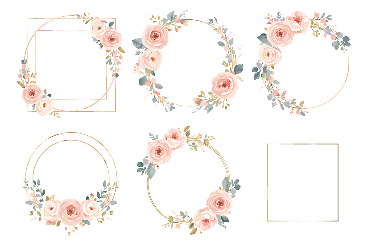 Geometric Floral Frames Set, an Illustration by jahid234 (Photo 18 of 20)