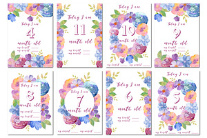 Baby Milestone Cards, Flowers