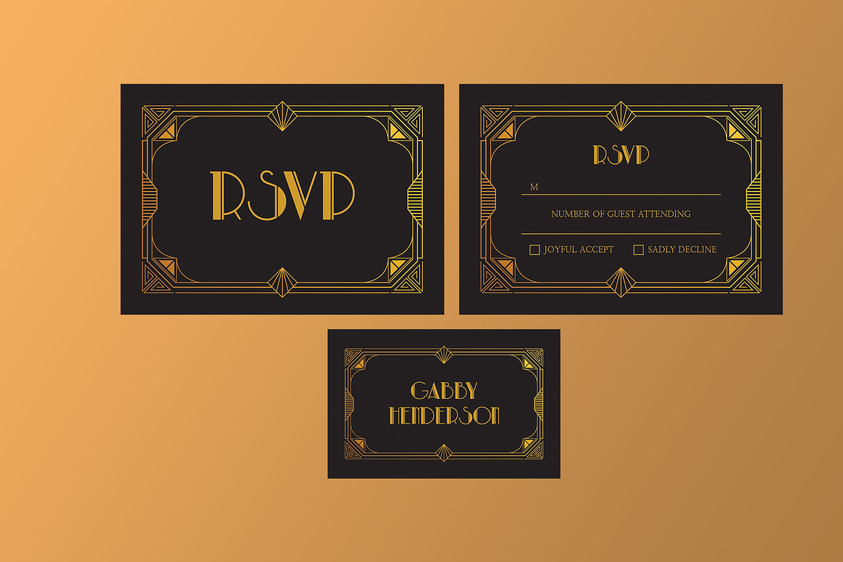 Elegant Artdeco Wedding Suite, an Invitation Template by Neermana (Photo 2 of 4)
