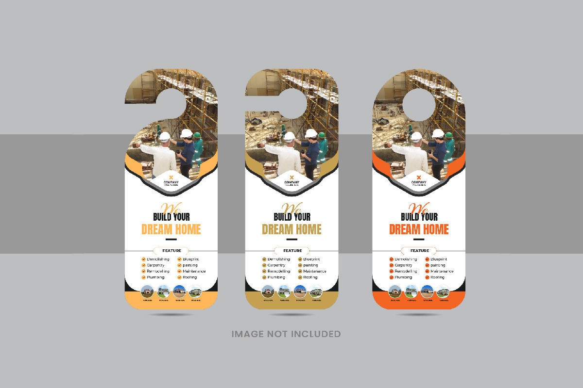 Construction door hanger design, a Stationery Template by Pavel_design