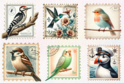 Retro Birds Stamps Postage Clipart, an Illustration by CreationArt (Thumbnail 5 of 5)