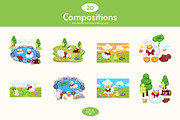 Sweet Duck & Friends – Watercolor, an Animal Illustration by CreativeValuation (Thumbnail 3 of 11)