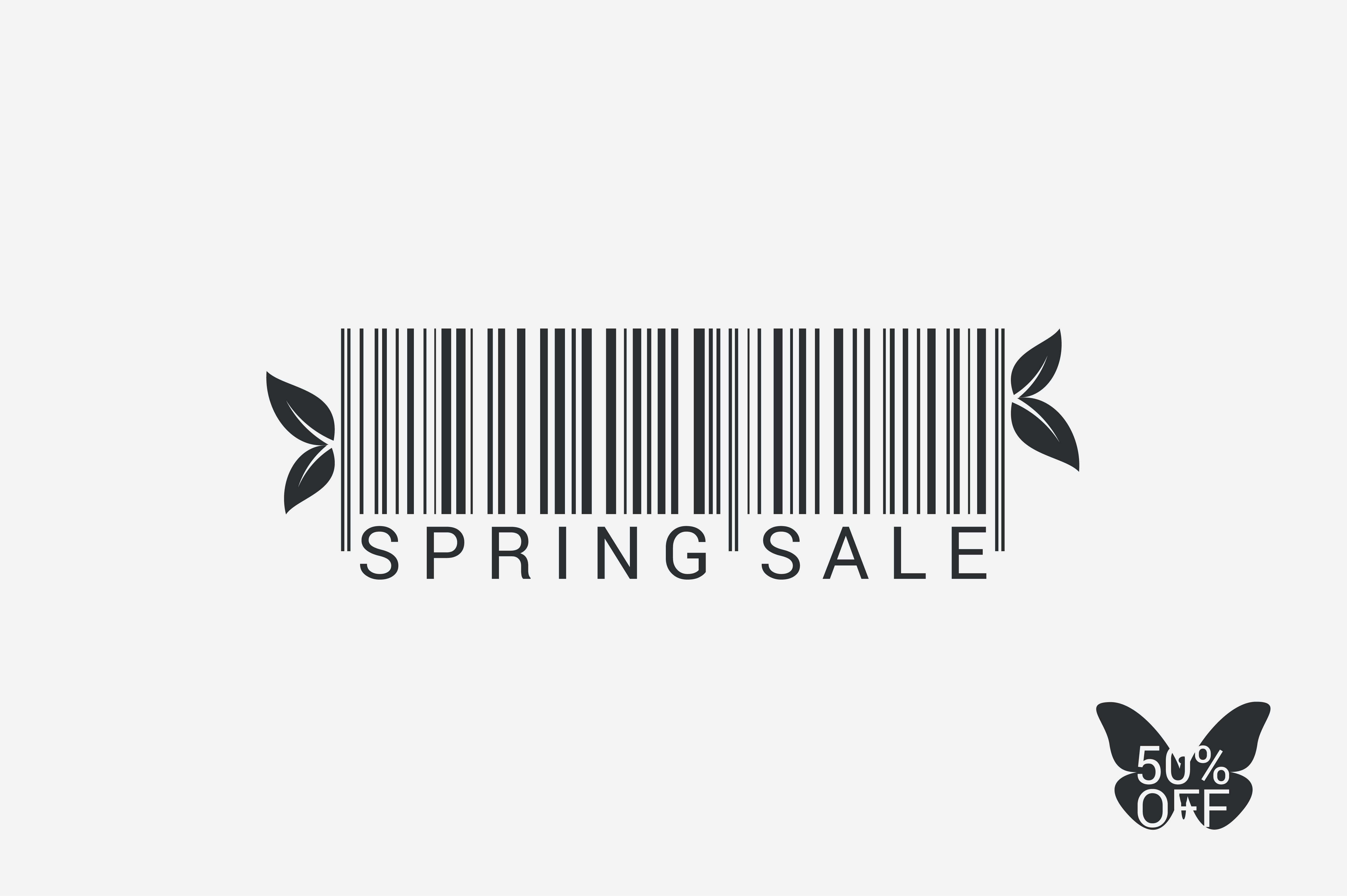 Spring Sale Bar Code Background by Pushlogo  Creative Market