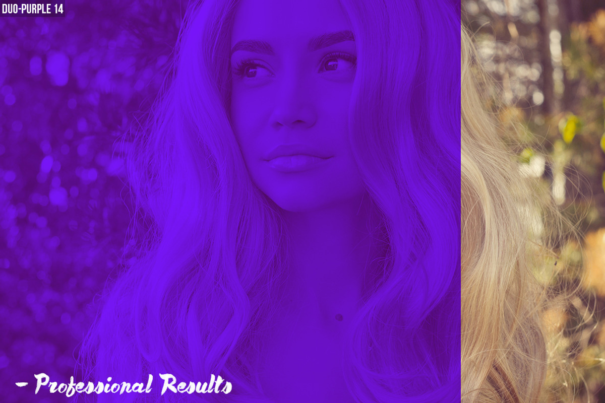Duo-Purple Duotone Photoshop Action, an Action Add-On by Claudiu Gabriel (Photo 2 of 6)