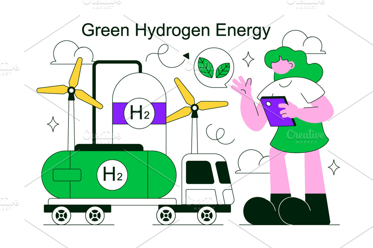 10 Green Hydrogen Energy, a Technology Illustration by denayunebgt (Photo 4 of 4)