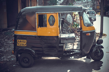 India rickshaw featuring india, goa, and motoriksha