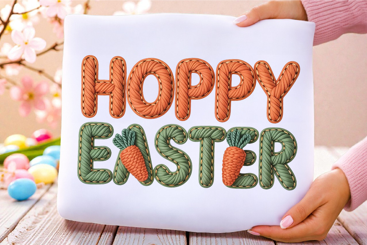 Knitted Easter Quotes PNG Bundle, an Illustration by RobertsArt (Photo 2 of 9)