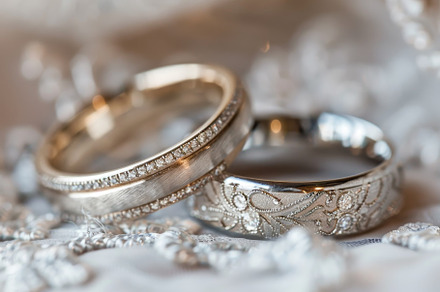 Two beautifully crafted wedding ring, a Photo by Tanuart