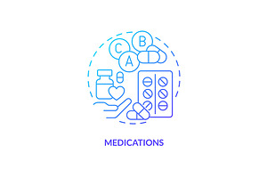 Medications blue gradient concept, an Icon by IMG Visuals
