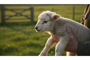 Small white lamb being held gently, an Animal Photo by Igor Tichonow