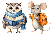 Watercolor School Supplies Clipart, a Seasonal Illustration by CitraGraphics (Thumbnail 5 of 6)