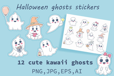 Halloween ghosts stickers