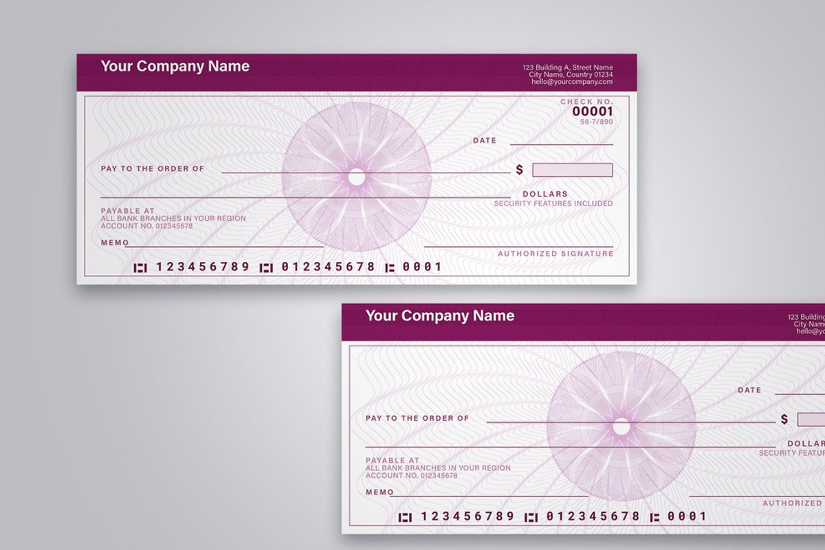 Business Check Template, a Stationery Template by DesignerCandies (Photo 2 of 2)