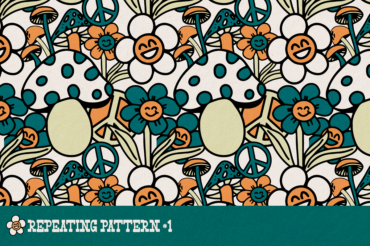 Seamless Patterns | Fresh Funguy, a Pattern Graphic by The Pretty Letters (Photo 2 of 6)