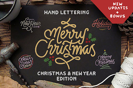 (Lettering)Christmas & New Year 2019