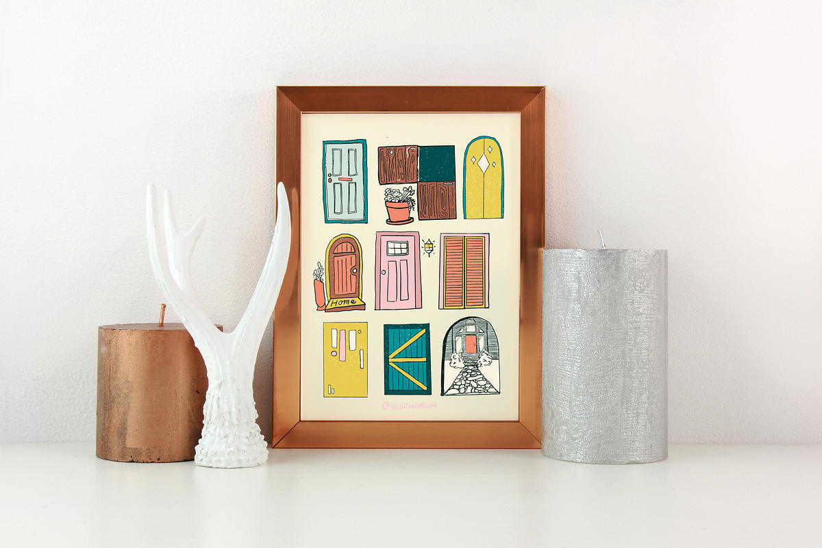 9 Cute Vector Door Illustrations, a Decorative Illustration by Charmellow (Photo 3 of 4)