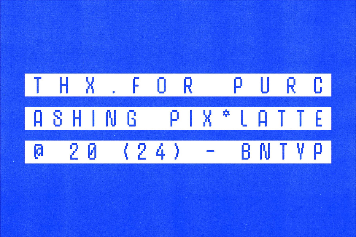 Pixolatte - Pixel Font Display, a Sans Serif Font by Bentype Studio (Photo 7 of 7)