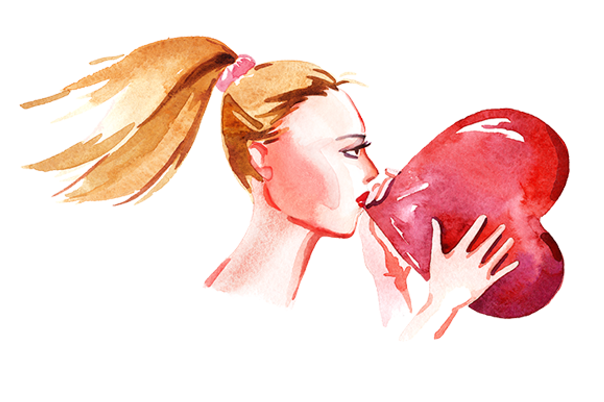 Valentine's girls in love watercolor, an Illustration by masha gross (Photo 2 of 4)